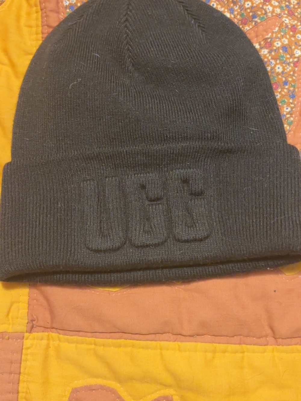 Ugg Black Knit Beanie - Ribbed Cuff Winter Hat